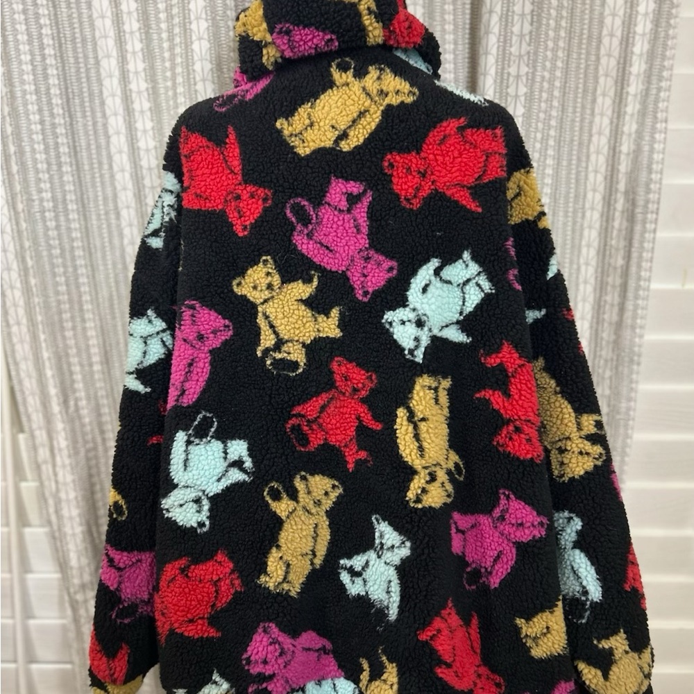 Delias Women's Multicolor Teddy Bear Jacket - Picture 3 of 7